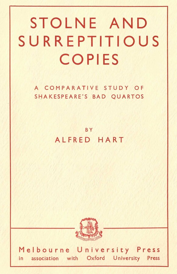Stolne and Surreptitious Copies