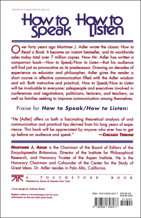 How to Speak How to Listen