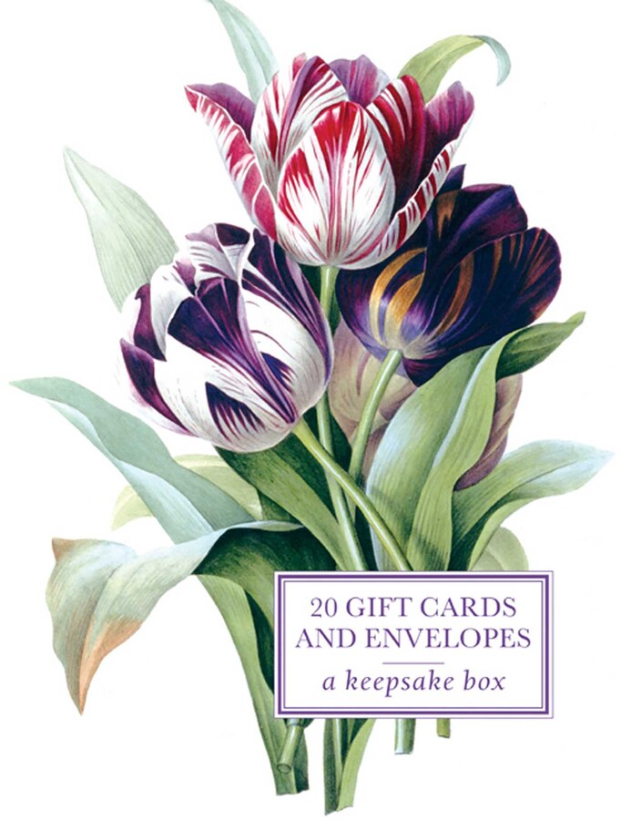Tin Box of 20 Gift Cards and Envelopes: Redoute Tulip