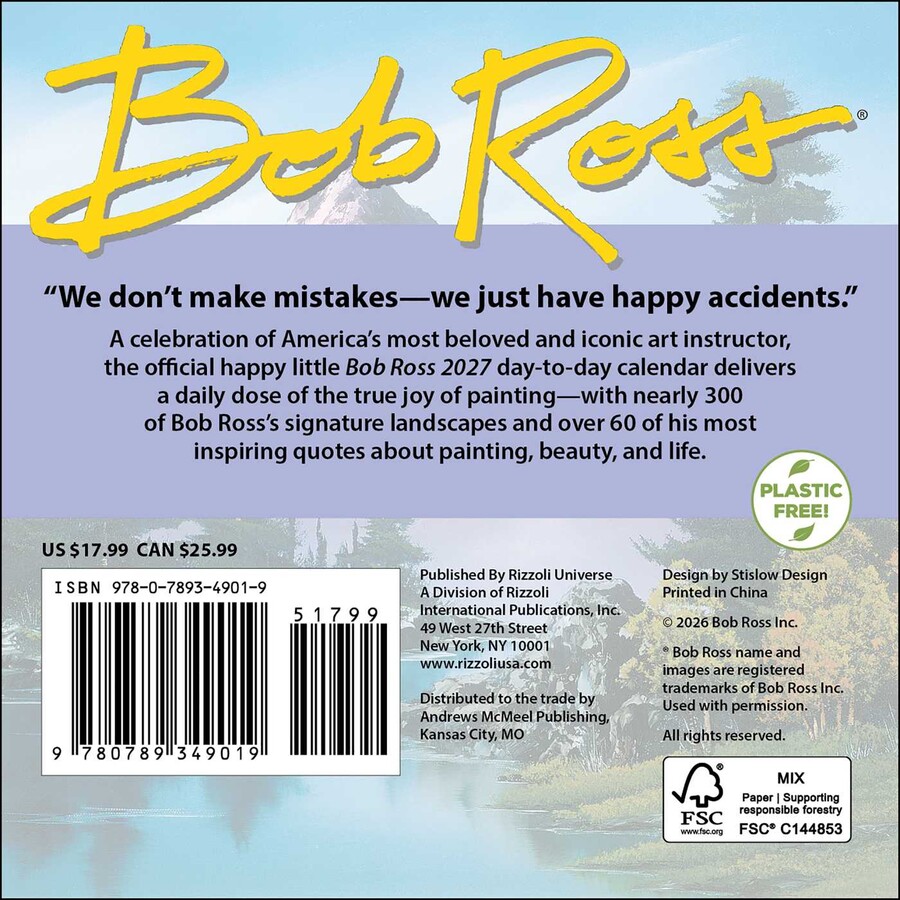 Bob Ross 2027 Day-to-Day Calendar