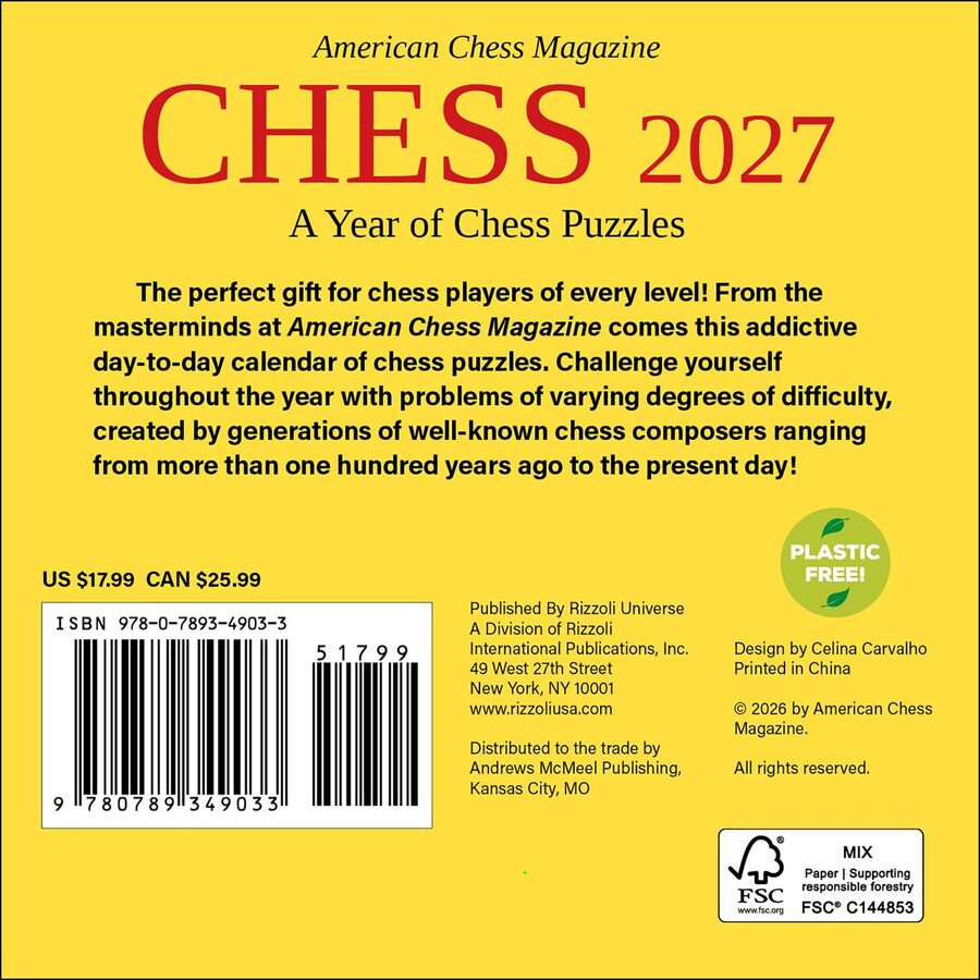 Chess 2027 Day-to-Day Calendar
