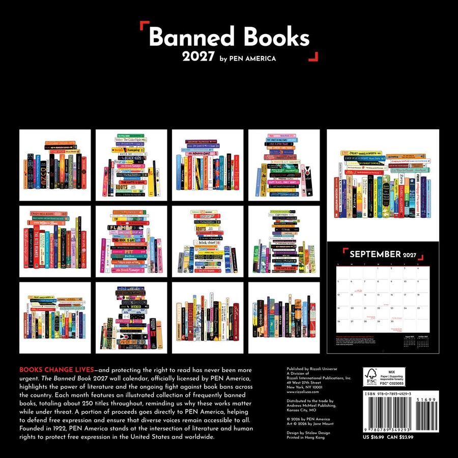 Banned Books 2027 Wall Calendar