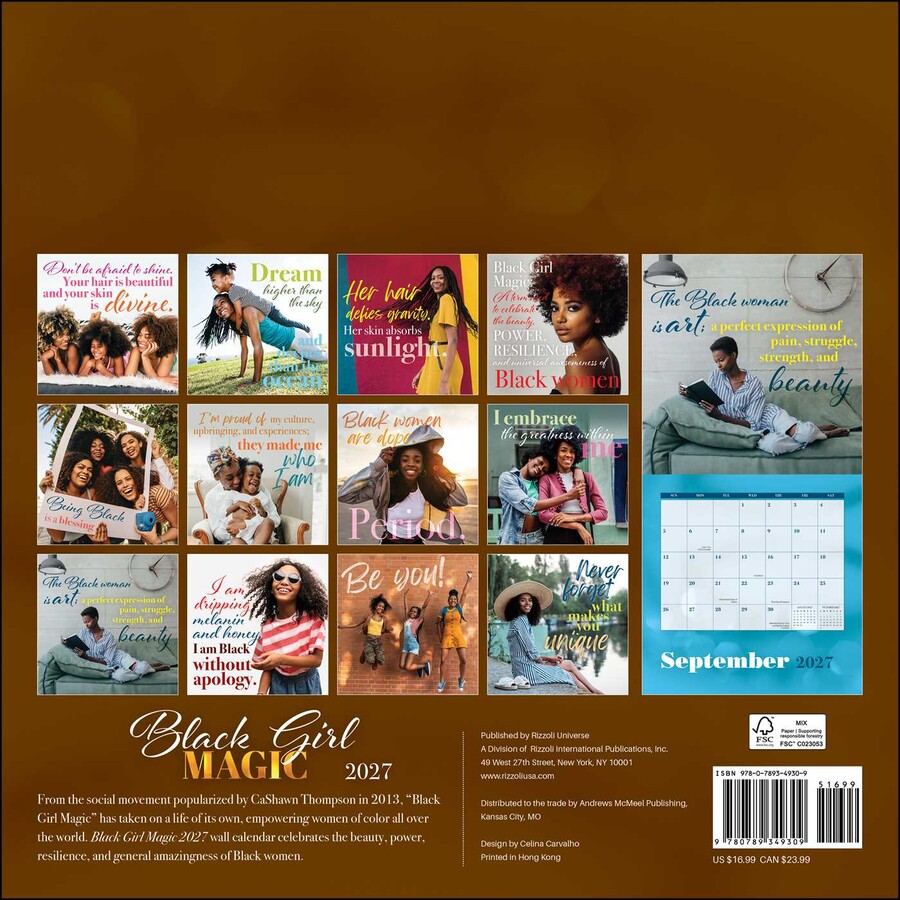 Black Girl Magic 2027 Wall Calendar
