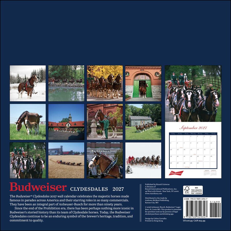 Clydesdales of Budweiser 2027 Wall Calendar