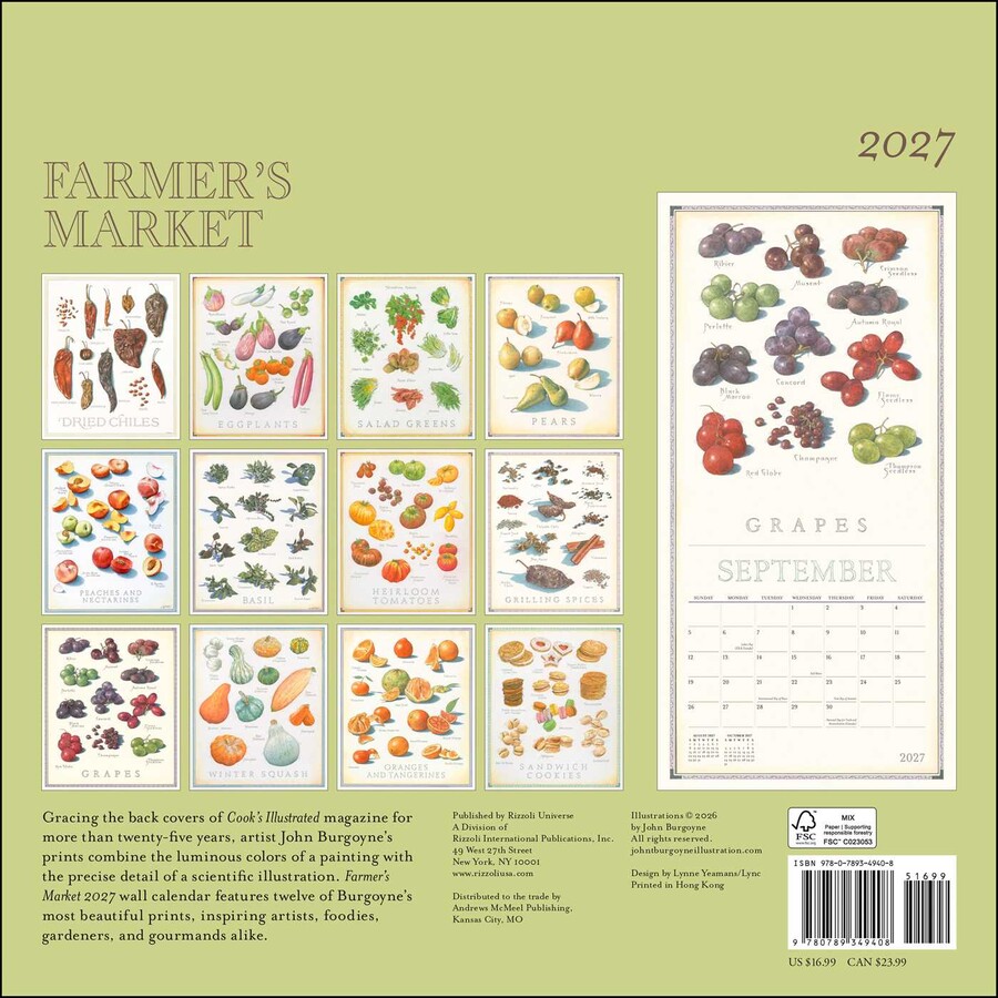 Farmer's Market 2027 Wall Calendar