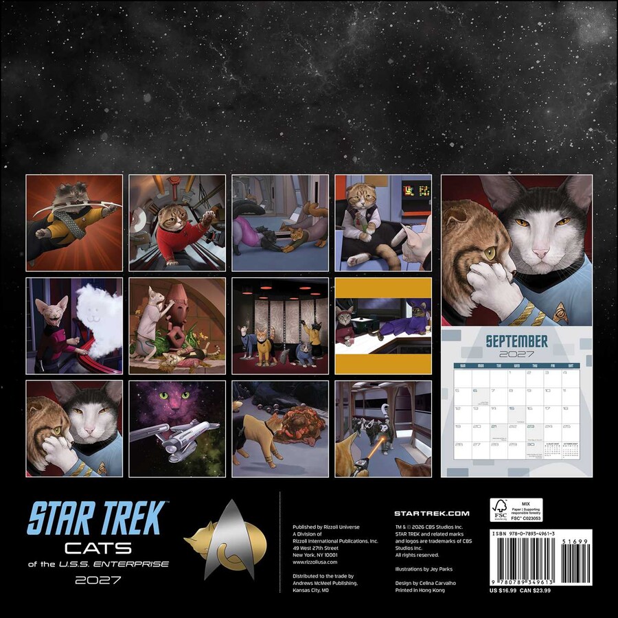Star Trek: Cats 2027 Wall Calendar