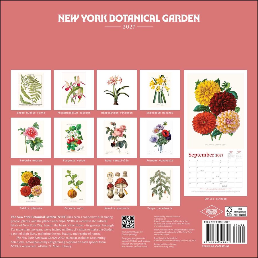 New York Botanical Garden 2027 Wall Calendar