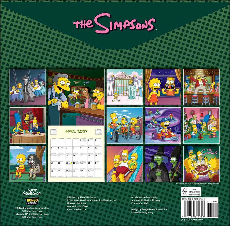 Simpsons 2027 Wall Calendar