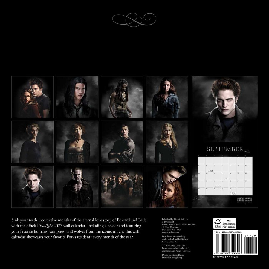Twilight 2027 Wall Calendar (Includes Full-Color Poster)