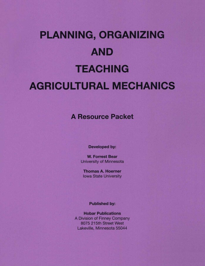 Planning Organization and Teaching Agricultural Mechanics