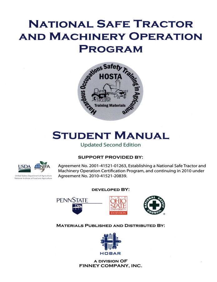National Safety Tractor and Machinery Operation Program Student Manual