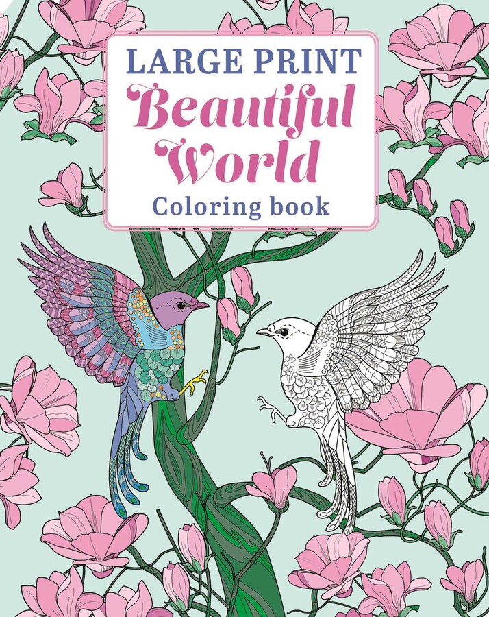 Large Print Beautiful World Coloring Book