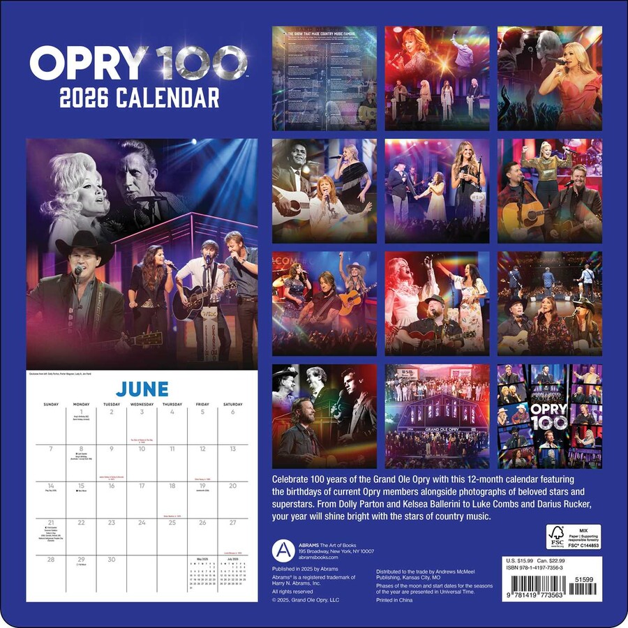 grand-ole-opry-2026-wall-calendar-book-summary-video-official