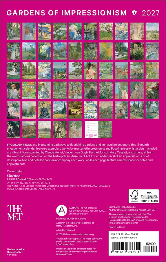 Gardens of Impressionism 12-Month 2027 Deluxe Engagement Calendar