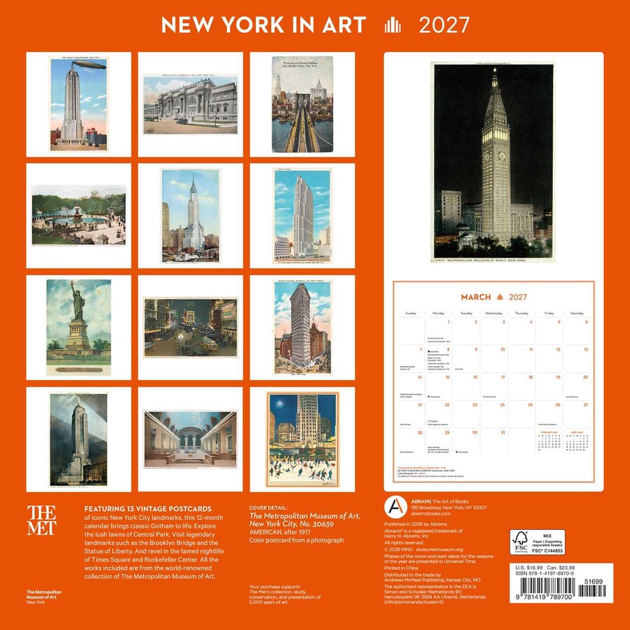 New York in Art 2027 Wall Calendar
