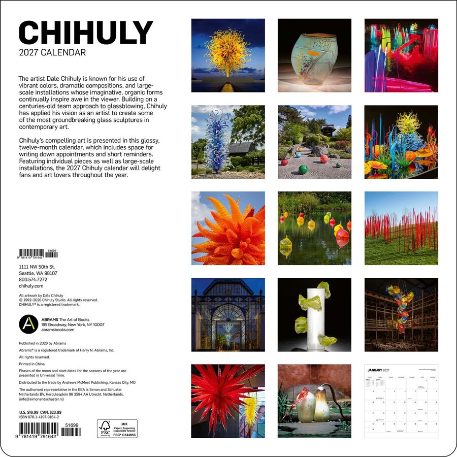 Chihuly 2027 Wall Calendar