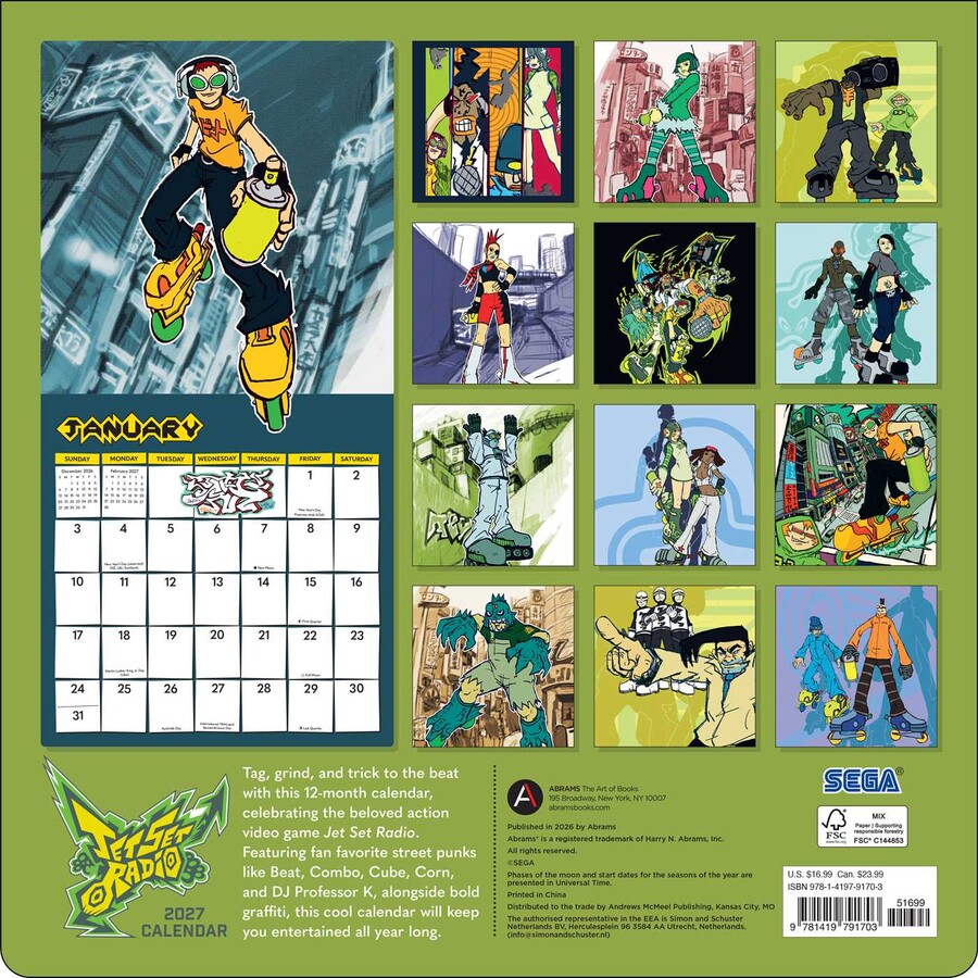 Jet Set Radio 2027 Wall Calendar