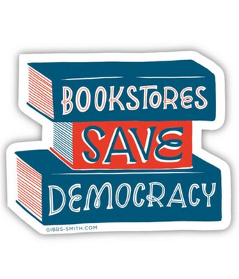 Bookstores Save Democracy Sticker (Pack of 6)