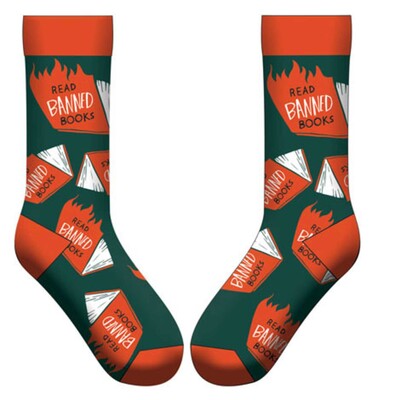 Banned Books (flames) Socks (Pack of 6) Banned Books (flames) Socks (Pack of 6)