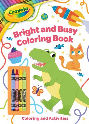 Crayola: Bright and Busy Coloring Book: Includes 4 Crayola Crayons (A Crayola Coloring Activity Book with Crayons)