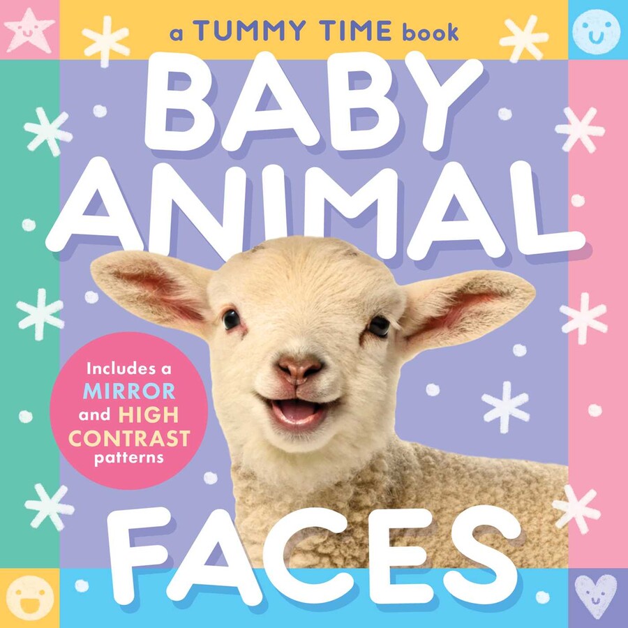 Baby Animal Faces (A Tummy Time, High Contrast, Accordion Board Book with Mirror for infants)