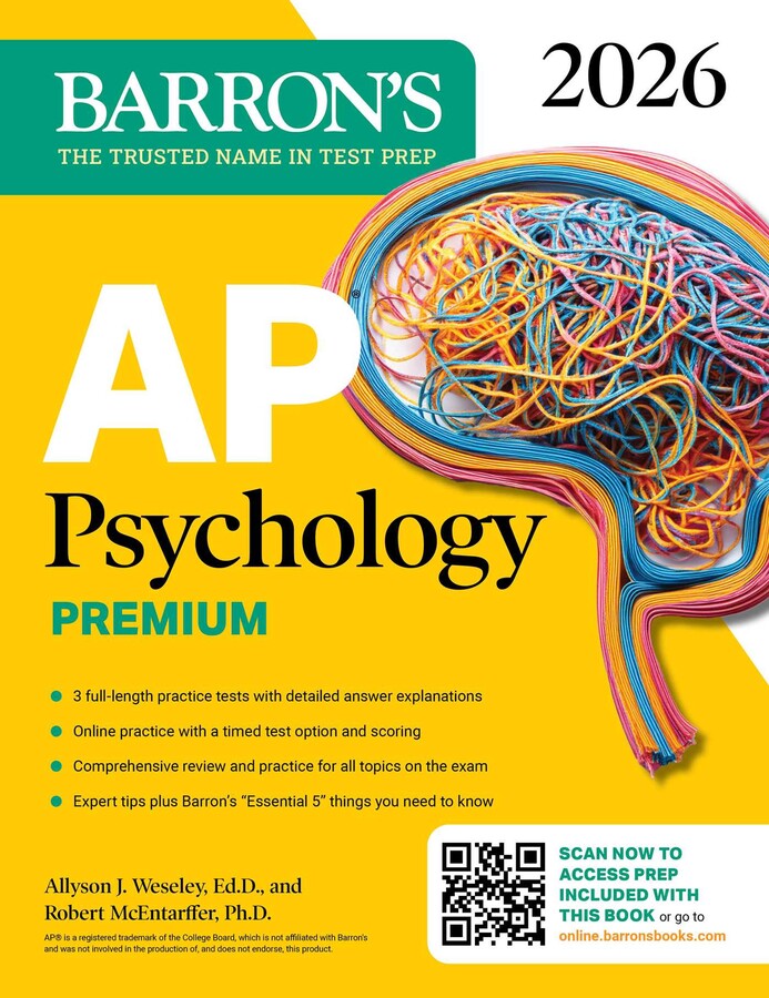 AP Psychology Premium, 2026: Prep Book with 3 Practice Tests + Comprehensive Review + Online Practice