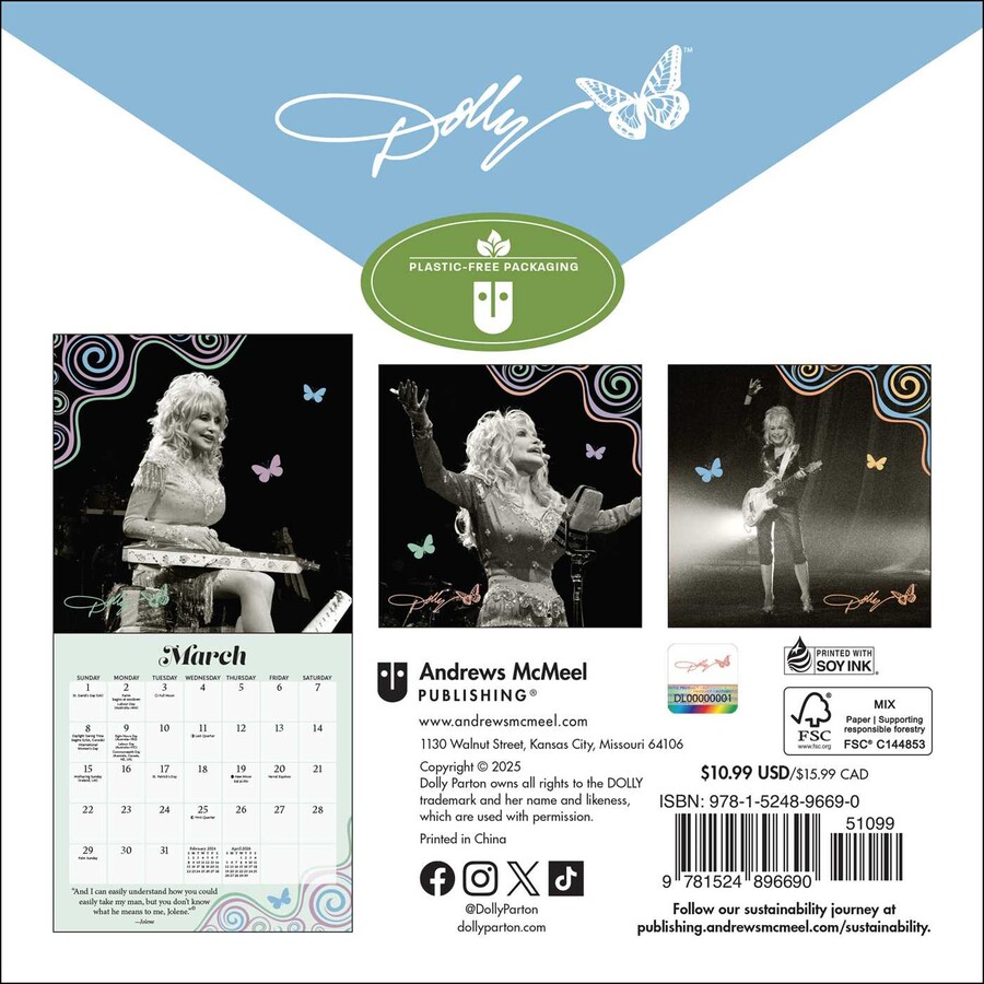 Dolly Parton A Musical Legend 2026 Mini Wall Calendar Book Summary