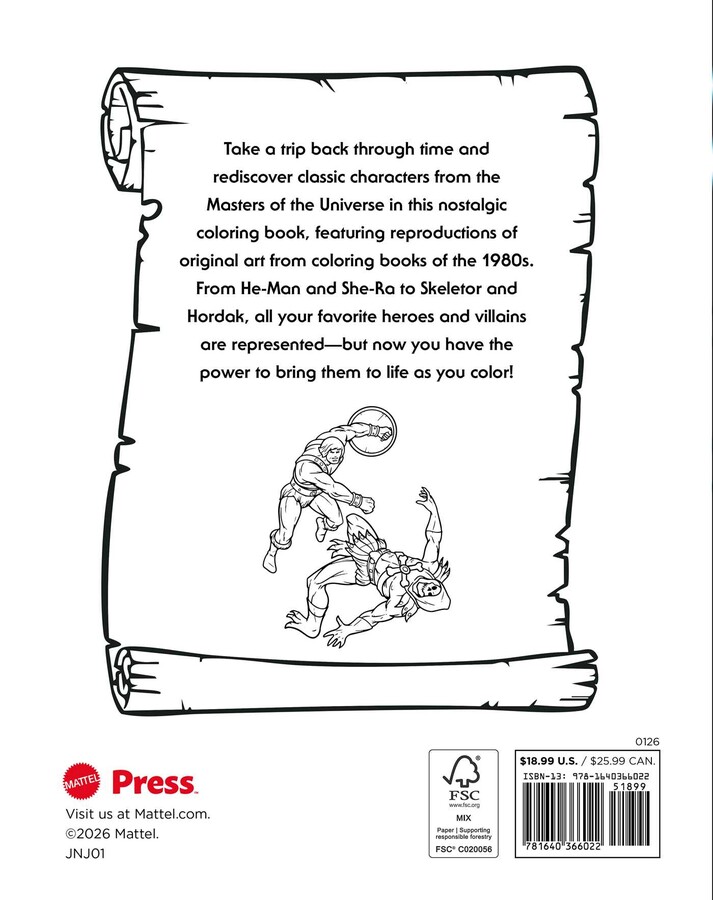 Masters of the Universe: Retro Power! Coloring Book