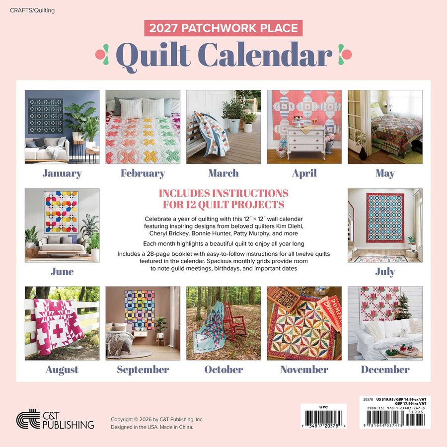 2027 Patchwork Place Quilt Calendar