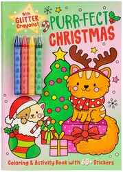 Purr-fect Christmas Coloring & Activity Book with 60+ Stickers and Glitter Crayons - Christmas Coloring Book for Creative Kids Ages 3-5 Purr-fect Christmas Coloring & Activity Book with 60+ Stickers and Glitter Crayons - Christmas Coloring Book for Creative Kids Ages 3-5