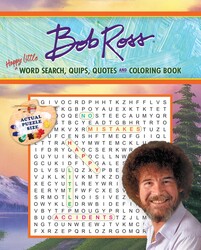 Bob Ross Happy Little Word Search, Quips, Quotes and Coloring Book
