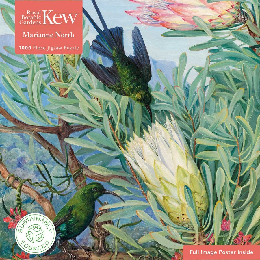 Adult Sustainable Jigsaw Puzzle Kew Gardens: Marianne North: Honeyflowers and Honeysuckers