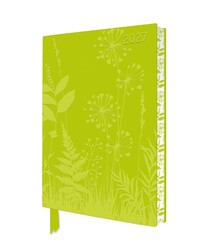Flower Meadow 2027 Artisan Art Vegan Leather Diary Planner - Page to View with Notes
