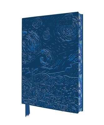 Vincent van Gogh: The Starry Night 2027 Artisan Art Vegan Leather Diary Planner - Page to View with Notes Vincent van Gogh: The Starry Night 2027 Artisan Art Vegan Leather Diary Planner - Page to View with Notes