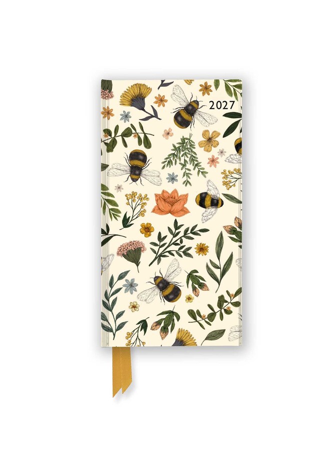 Jade Mosinski: Garden Bees 2027 Luxury Slimline Pocket Diary Planner – Week to View