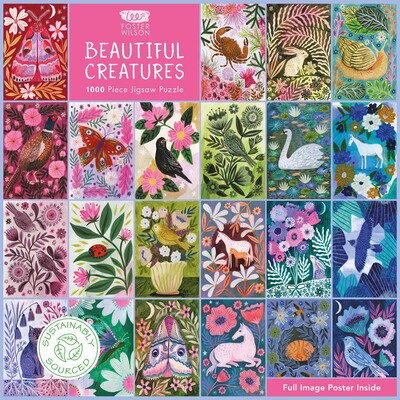 Adult Sustainable Jigsaw Puzzle Lee Foster-Wilson: Beautiful Creatures Adult Sustainable Jigsaw Puzzle Lee Foster-Wilson: Beautiful Creatures