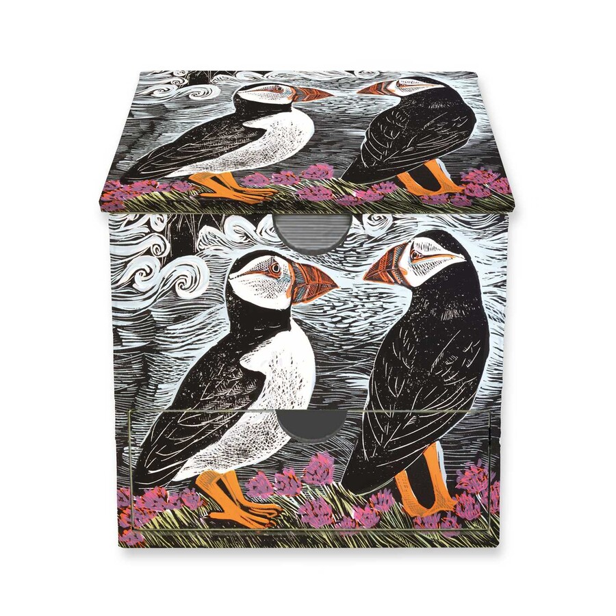 Angela Harding: Fair Isle Puffins Memo Box with Drawer