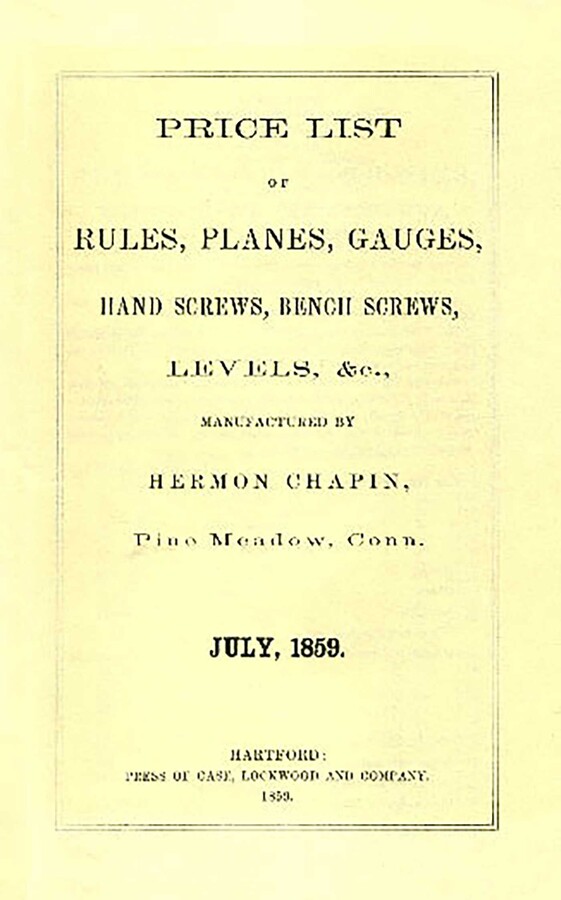 H. Chapin 1859 Price List