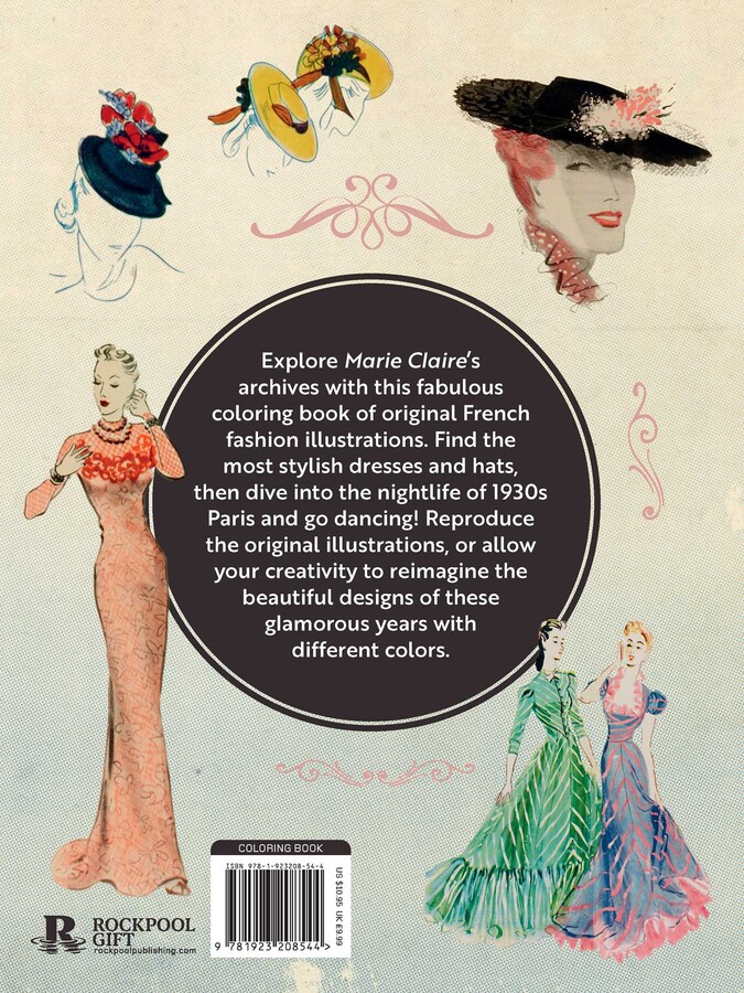 Marie Claire 1930s Evening Styles Coloring Book