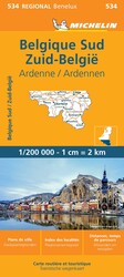 Michelin Map Belgium: South, Ardenne 534