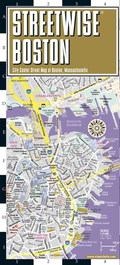 Streetwise Boston Map - Laminated City Center Street Map of Boston, Massachusetts