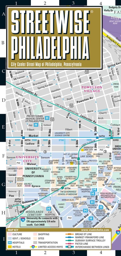 Streetwise Philadelphia Map - Laminated City Center Street Map of Philadelphia, Pennsylvania