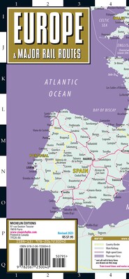 Streetwise Europe & Major Rail Routes Laminated Map Streetwise Europe & Major Rail Routes Laminated Map