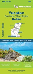 Michelin ZOOM Yucatan and the Mayan Region Belize Road and Tourist Map 185
