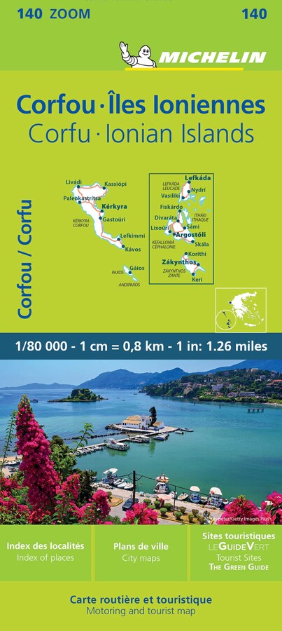 Michelin ZOOM Corfu and the Ionian Islands Map 140