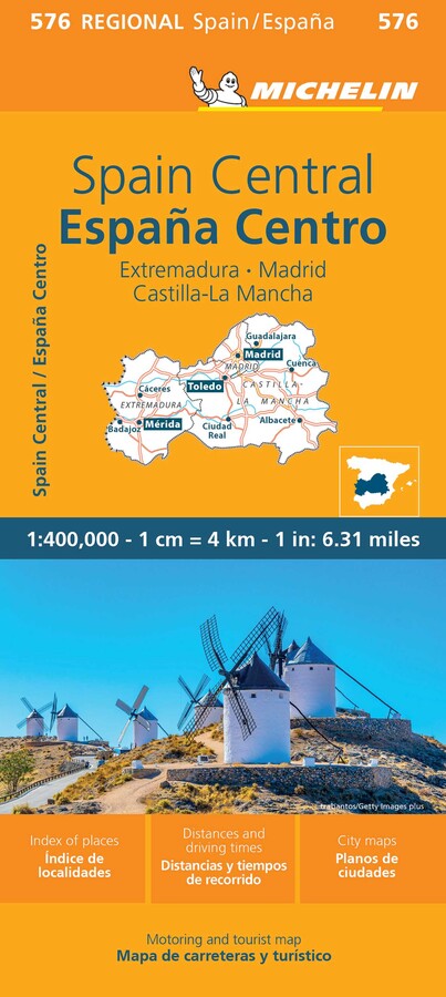 Spain: Central, Extremadura, Castilla-La Mancha, Madrid Map 576