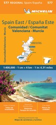 Michelin Spain: East, Valencia Murcia Map 577