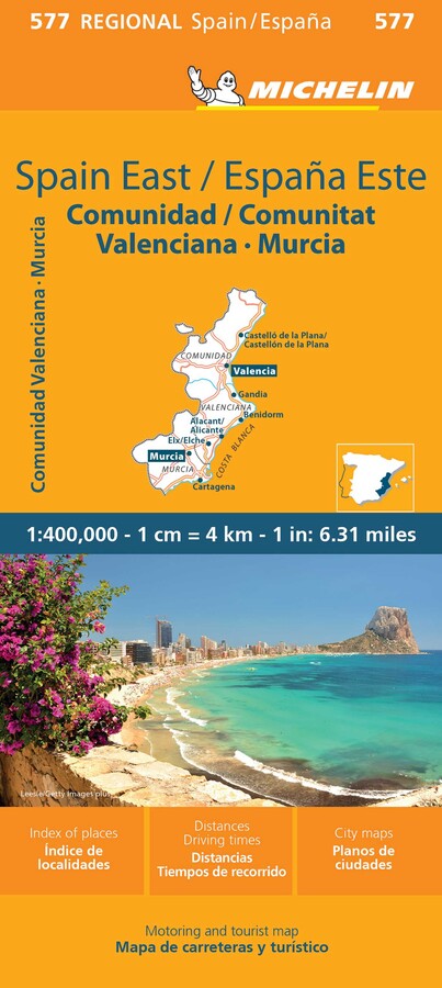 Michelin Spain: East, Valencia Murcia Map 577