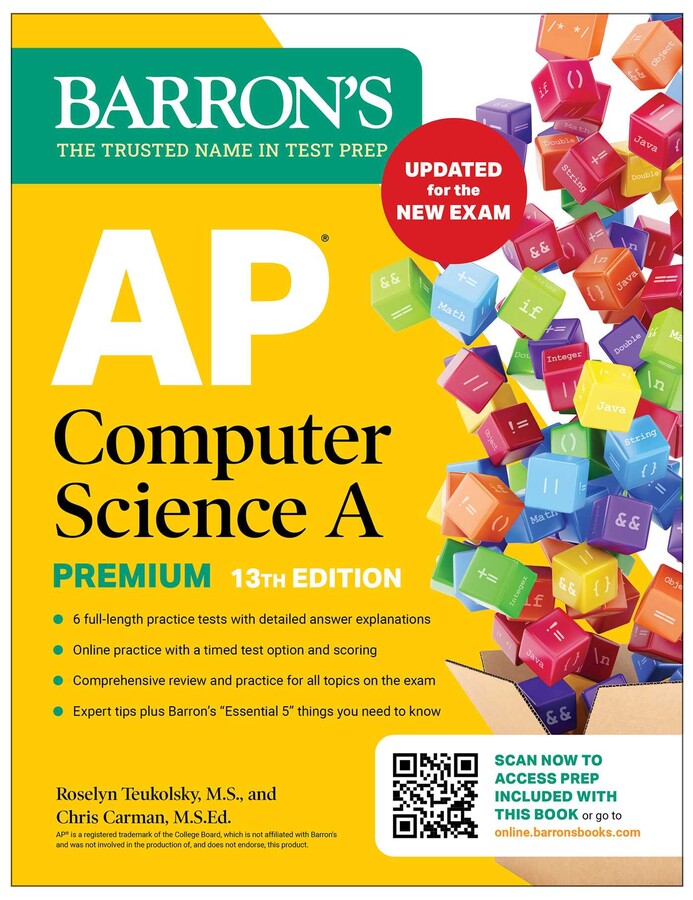 AP Computer Science A Premium, 13th Edition: Prep Book with 6 Practice Tests + Comprehensive Review + Online Practice (2026)