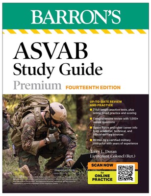 ASVAB Study Guide Premium, Fourteenth: 7 Practice Tests + Comprehensive Review + Online Practice (Barron's Test Prep)